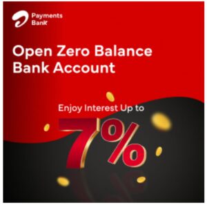 Open Zero Balance Account (Airtel Payment bank)